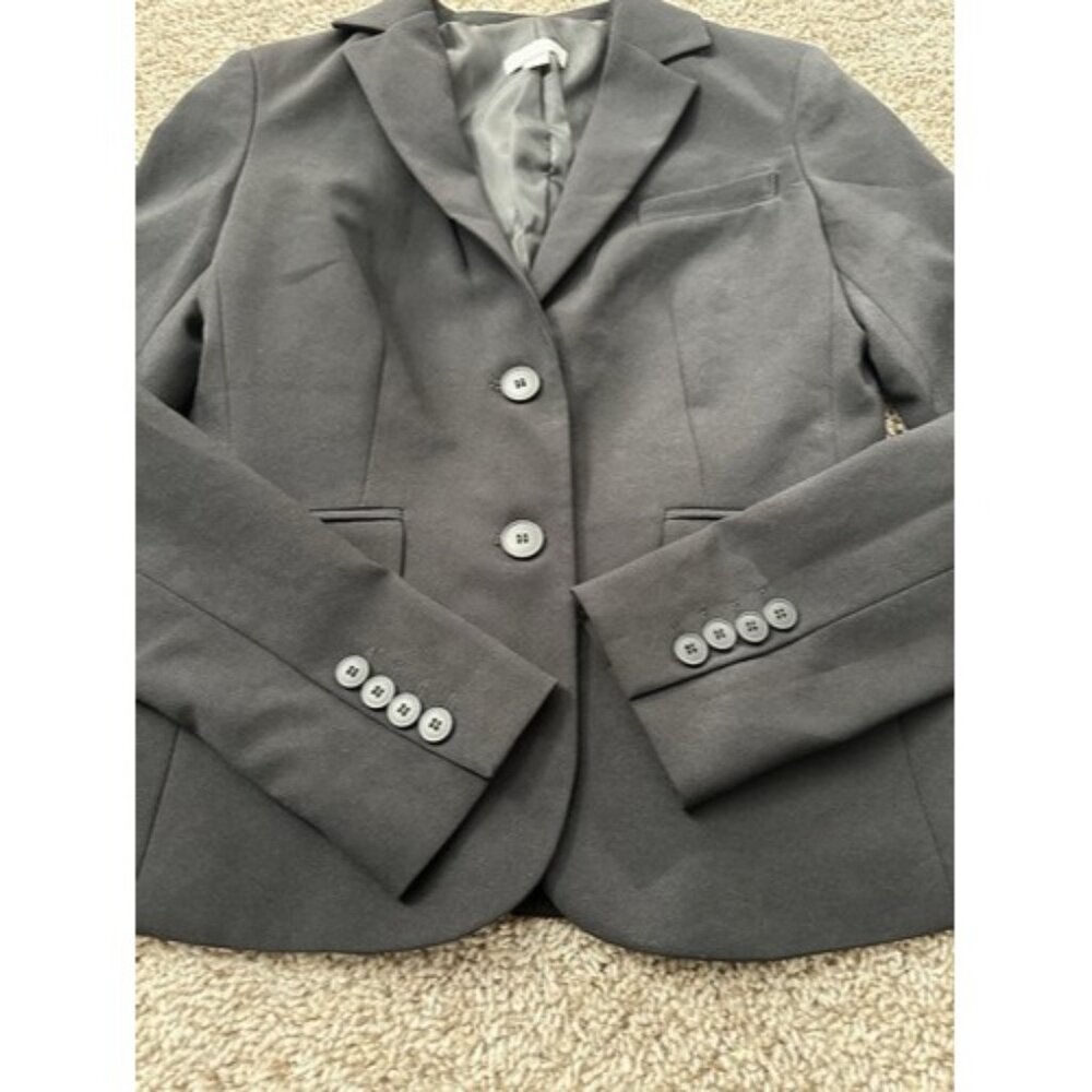 New York & Company Women Black Blazer Two Button Size 0 Jacket Career Wear - Picture 2 of 11